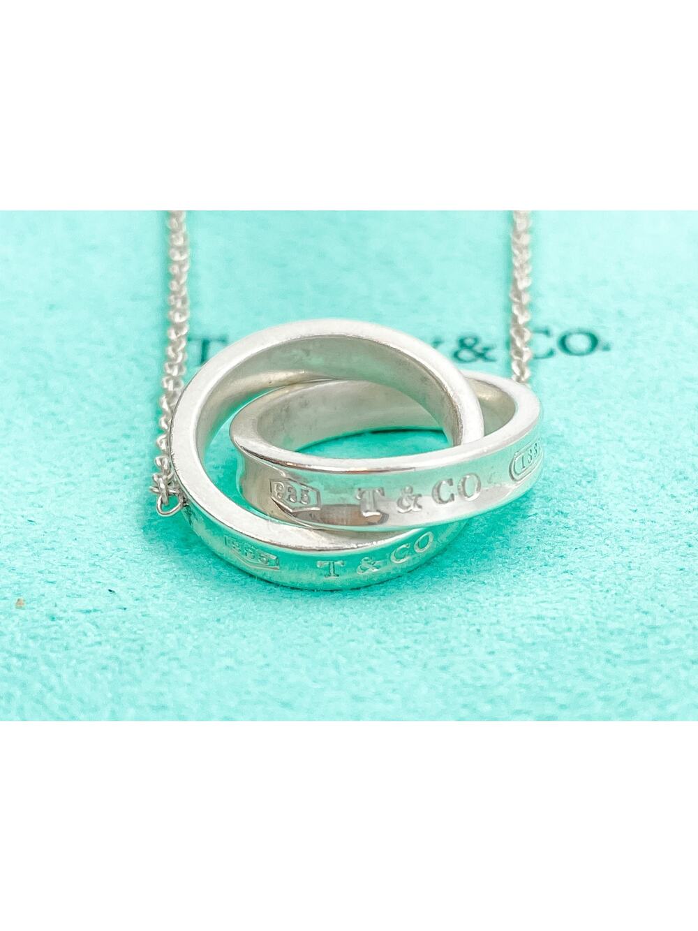 Tiffany & Co. 1837 Double Interlocking Circles Pendant Necklace Silver 18"